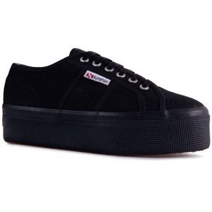 SUPERGA ALL BLACK PLATFORM SNEAKERS